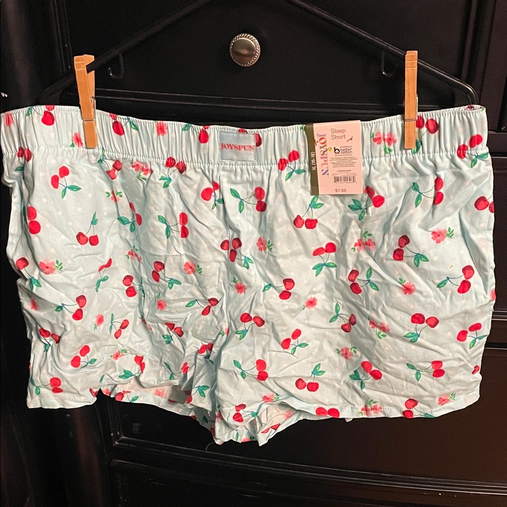 Girls' Mint Cherry Print Sleep Shorts